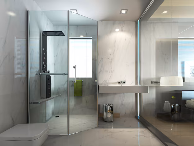 What is a frameless shower door?